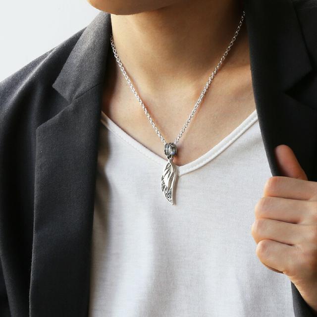 SILVER 925刻印あり ネックレス 羽根モチーフ ウィングネックレス シルバー925 【刻印無料】 ウィング 翼