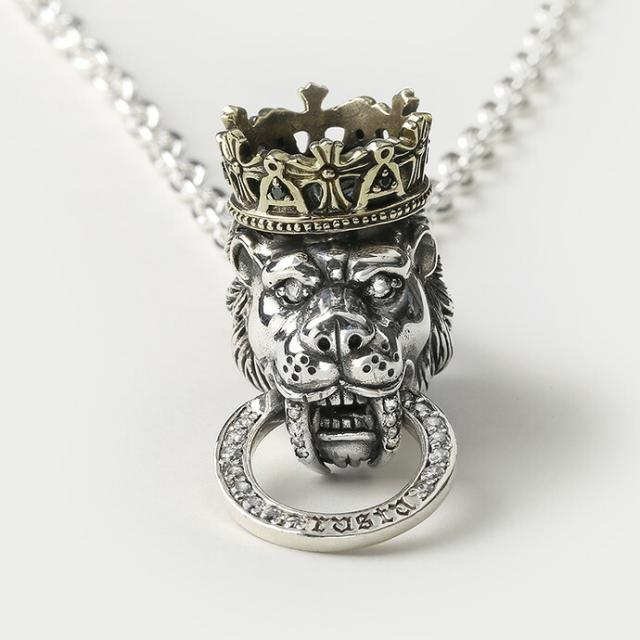 クラウンライオンペンダント (トップのみ) ネックレス メンズ