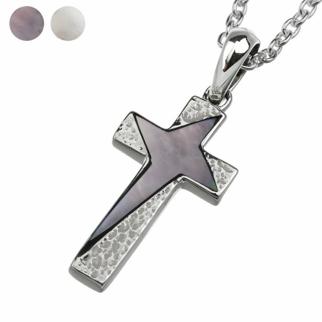 全2種 槌目 クロス ＆ シェル ペンダント ネックレス メンズ (2mmアズキチェーン割引セット) シルバー925 アクセサリー Binich 20代 30代 40代 50代 プレゼント 男性用 アクセサリー bap-1756の通販は