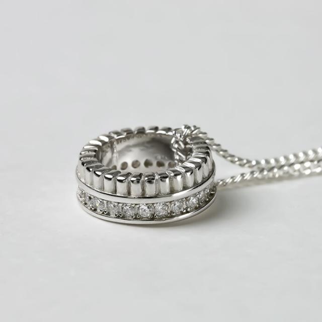 リングネックレス メンズ レディース シルバー925 cz ジルコニア フル 