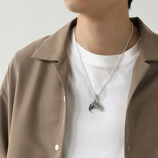 ホエールテールペンダント (トップのみ) ネックレス メンズ シルバー