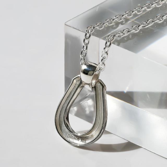 ネックレス 馬蹄 メンズ ホースシュー シルバー925 シンプル ドロップ型 レディース ユニセックス シルバーペンダント シルバーアクセサリー アズキチェーン付き bap-3501_4
