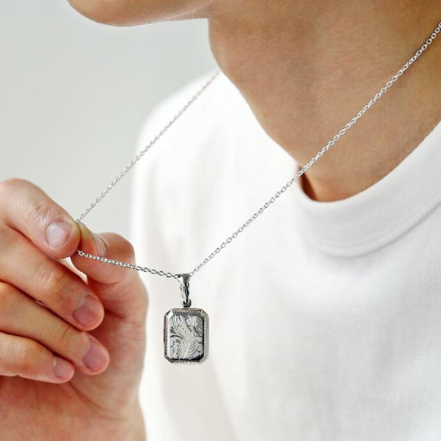 ハワイアン 写真入れ ネックレス メンズ ロケットペンダント アズキ