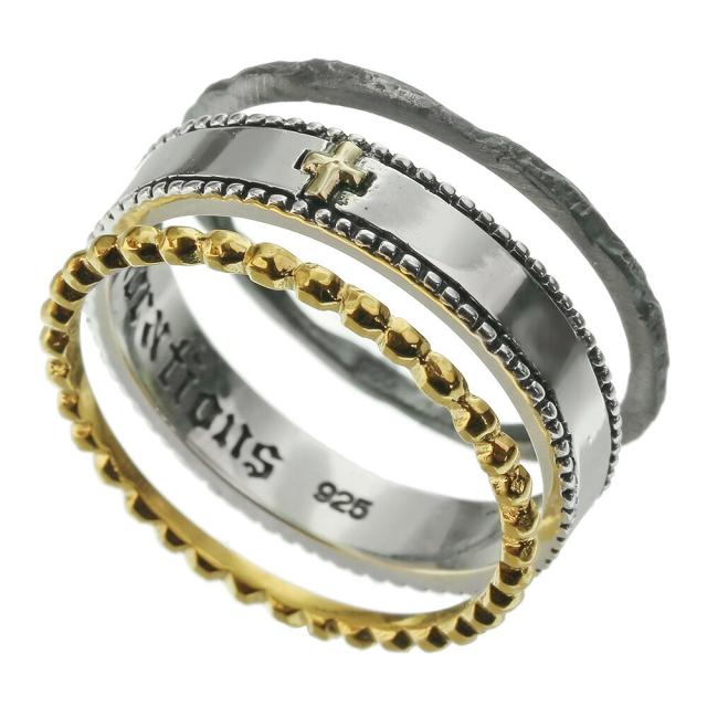 ミニ クロス 3連 リング メンズ 指輪 メンズ シルバー925 アクセサリー Binich 20代 30代 40代 50代 プレゼント 男性用 アクセサリー bar-1433の通販は 9,490円