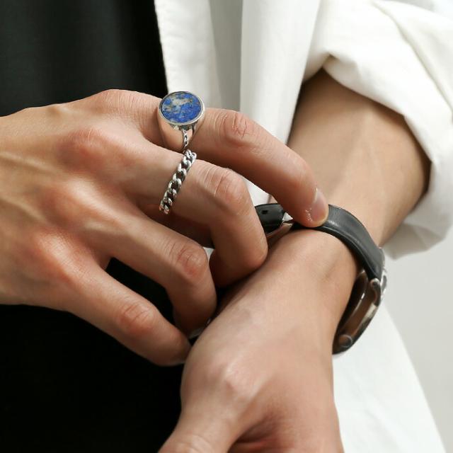 指輪 天然石 印台 シグネットリング ターコイズ ラピスラズリ オニキス シェル ウッド 丸型 シルバーリング シルバー925 メンズ レディース 20代 30代 40代 50代 印台リング 天然石リング ターコイズリング ラピスラズリリング オニキスリング ハウライトリング 11号 bar-1438_15