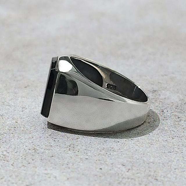 シルバー925 印台リング 角型 シグネットリング メンズ 指輪 シンプル 
