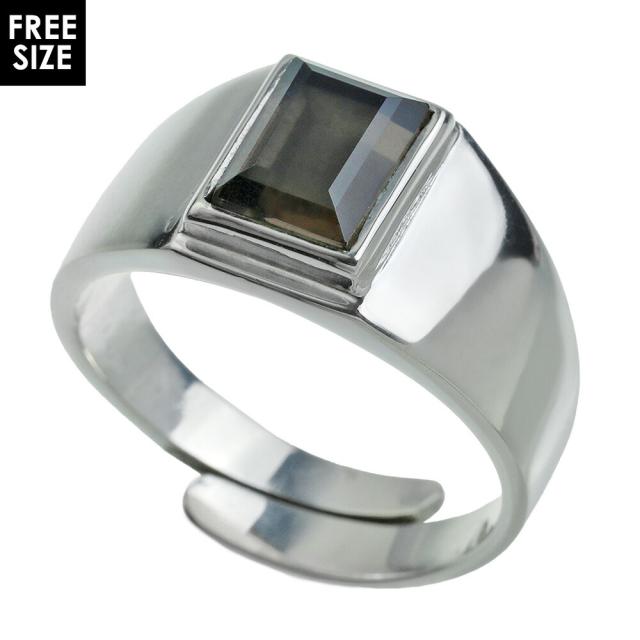 指輪 メンズリング シルバー925 スモーキークォーツ カッティング 天然石 レディース パワーストーン フリーサイズ Binich 送料無料 男性 メンズアクセサリー 20代 30代 40代 50代 bar-1452の通販は