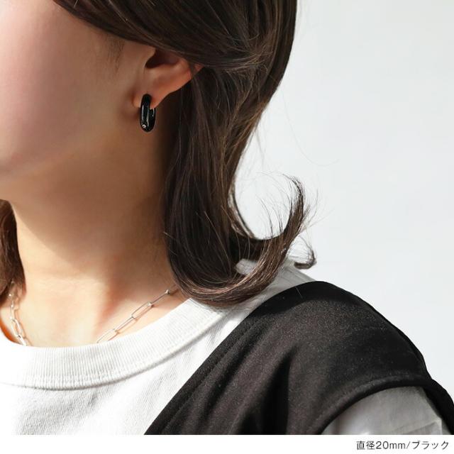 フープピアス メンズ 片耳用 ステンレス リング 太め 大きめ つけっ