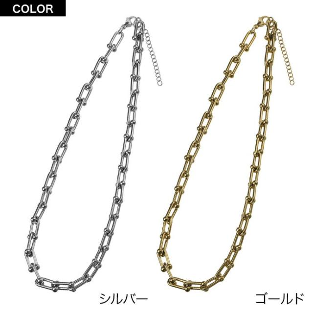 Uチェーンネックレス メンズ レディース アレルギー対応 U型 U字