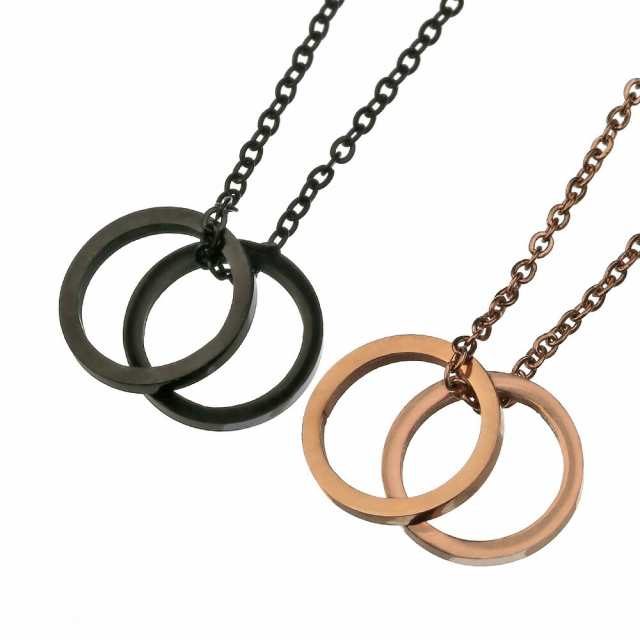 (ペア販売)シンプル ツイン リング ペアペンダント ペアネックレス チェーンセット Binich 20代 30代 40代 50代 プレゼント 男性用 アクセサリー bassp-0171-pの通販は