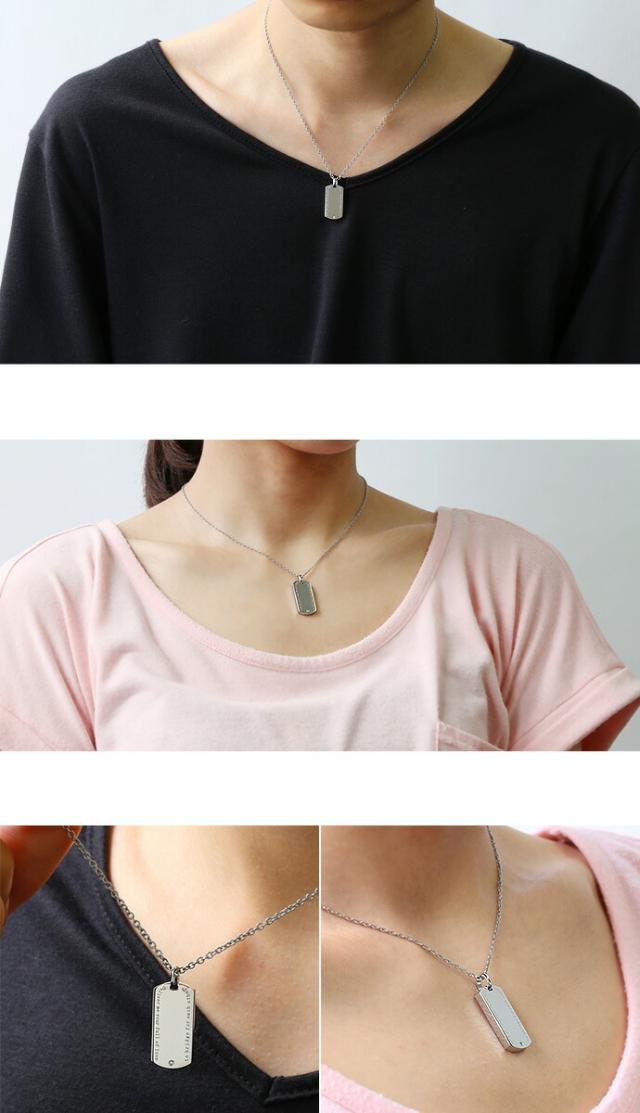 (ペア販売)ステンレススチールペンダントL ペアネックレス チェーンセット ドッグタグ 相合傘 Binich 20代 30代 40代 50代 プレゼント 男性用 アクセサリー bassp-2330-p_1