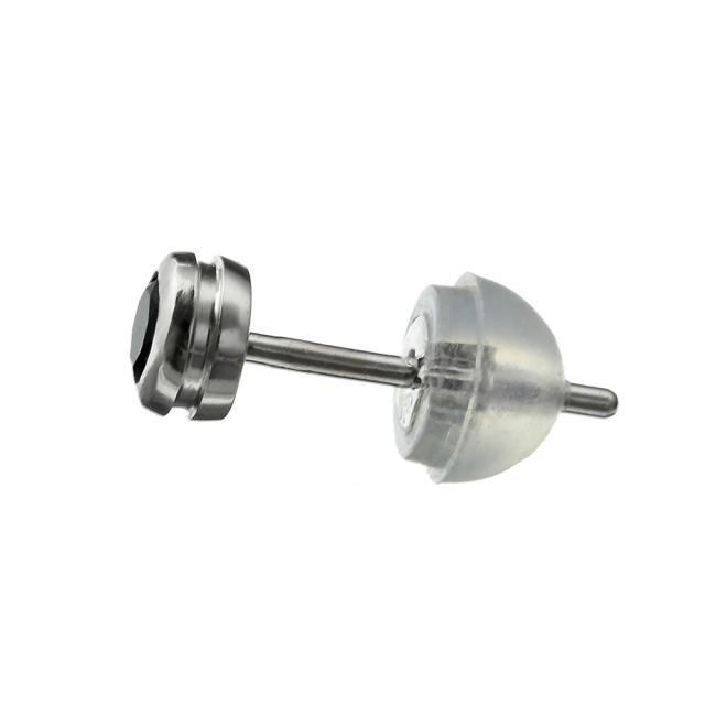 PT900ブラックダイヤモンドピアス1.00カラットAAA片耳用 pt900 ブラックダイヤモンド1粒ピアス 0.5ct 片耳用 | Ravie-a