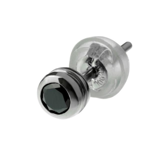 PT900(プラチナ)ブラックダイヤモンド0.1ct片方ピアス　新品 Amazon | PT900 ダイヤピアス 片耳 プラチナ 1粒 ブラック