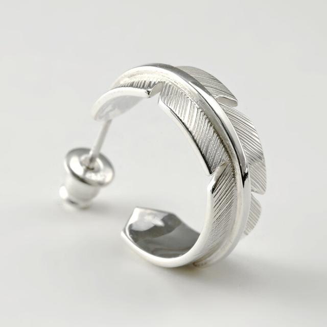 シルバー925 フェザー フープピアス メンズ ブランド FLUI(フルイ