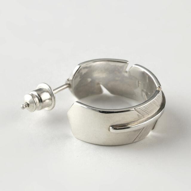 シルバー925 フェザー フープピアス メンズ ブランド FLUI(フルイ