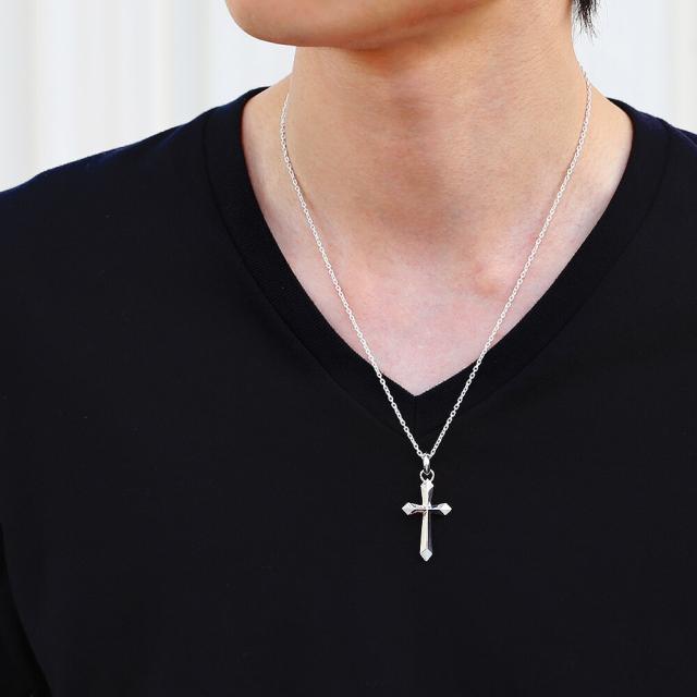 クロスネックレス メンズ シルバー925 ブランド アズキチェーン