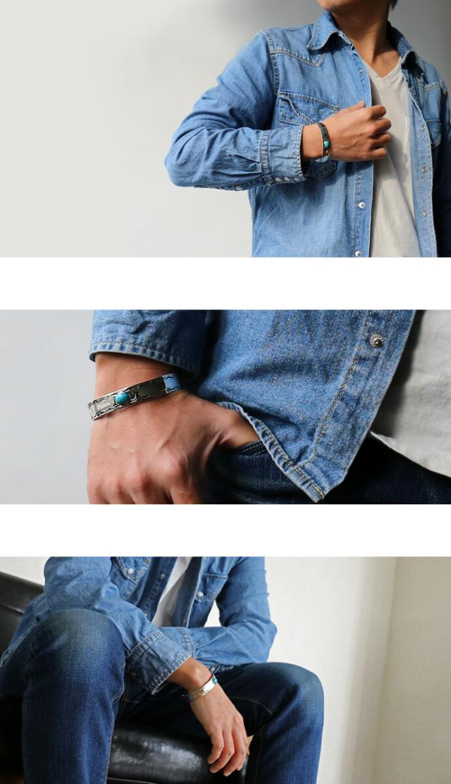 ブレスレット バングル ブランド SHUMAIL 公式 メンズ シルバー925 天然石 ターコイズ 平打ち ナバホ インディアンジュエリー シルバーブレスレット シュメール Binich 20代 30代 40代 50代 プレゼント 男性用 アクセサリー shb-0116_1