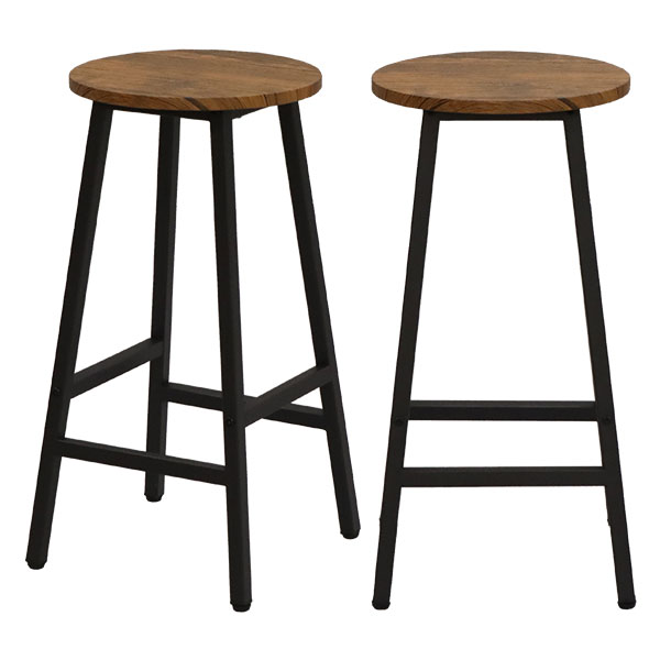 カウンターチェア ハイチェア 約幅30cm ブラウン スピンドル昇降式 スチールフレーム バースツール リビング ダイニング〔代引不可〕(代引不可) 30cm（カウンターチェア｜イス・チェア）：インテリア・寝具