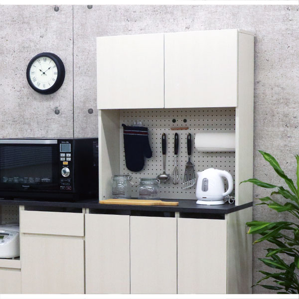 食器棚上置き収納　ローボード　テレビ台　木製品　マグネット付　２段 Amazon｜上置き食器棚 扉付き ミニ 幅52/42cm 木製 上置き 調味
