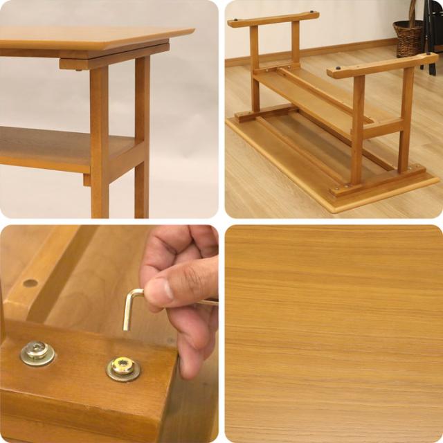 センターテーブル ソファー テーブル 4人用 120cm幅 棚板付き カフェテーブル コーヒーテーブル ソファーテーブル リビングテーブル ダイニングテーブル おしゃれ 木製 角丸 長方形 幅120cm 奥行60cm 高さ60cm ナチュラル シンプル ライトブラウン おうちカフェ テーブル単品