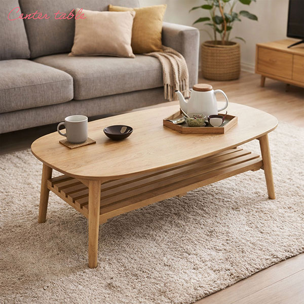 ローテーブル 折りたたみ テーブル 棚付き 90×40 完成品 折れ脚テーブル 2人用 幅90cm 奥行40cm 高さ37cm 木製 おしゃれ 大人かわいい 北欧風 ナチュラル センターテーブル 折り畳み式 スリム ソファテーブル 天然木脚 一人暮らし 作業机 丸脚 省スペース WOT-9040TA_10