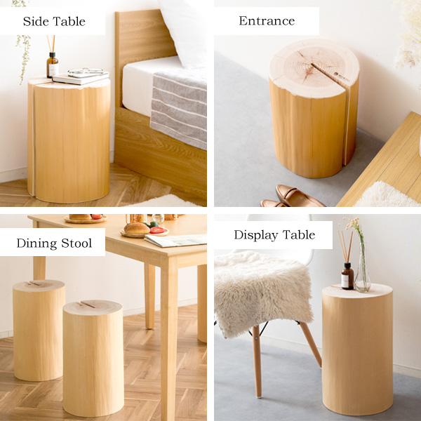 スツール いす 丸太 高さ42cm 日本製 国産 完成品 カフェ風 椅子