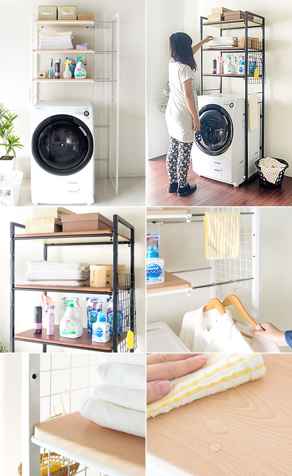 ◇大阪府神戸市配達料無料！◇ランドリーラック◇洗濯機上収納ラック
