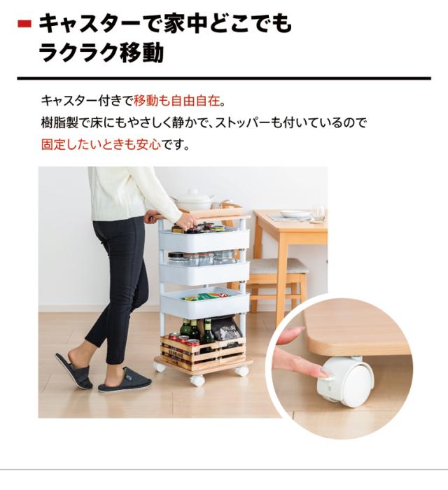 回転式 ワゴン キャスター 3段 ネイルサロン ネイル用品 洗面所