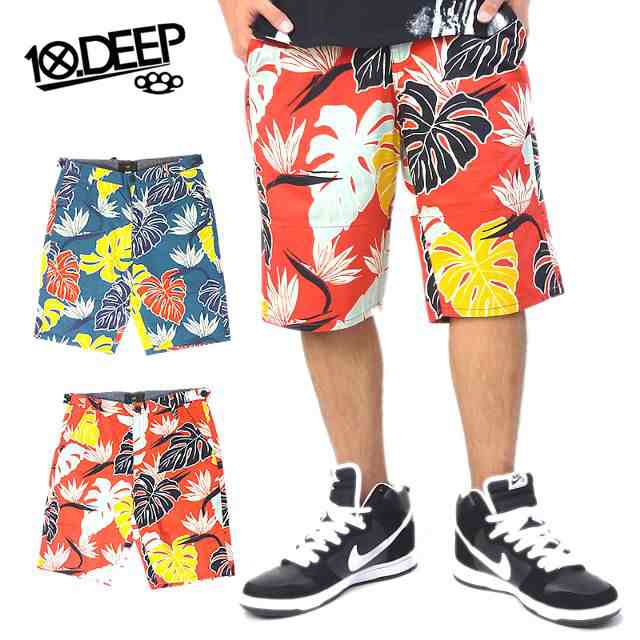 10DEEP テンディープ 花柄 アロハ柄 ハーフパンツ メンズ 大きいサイズ