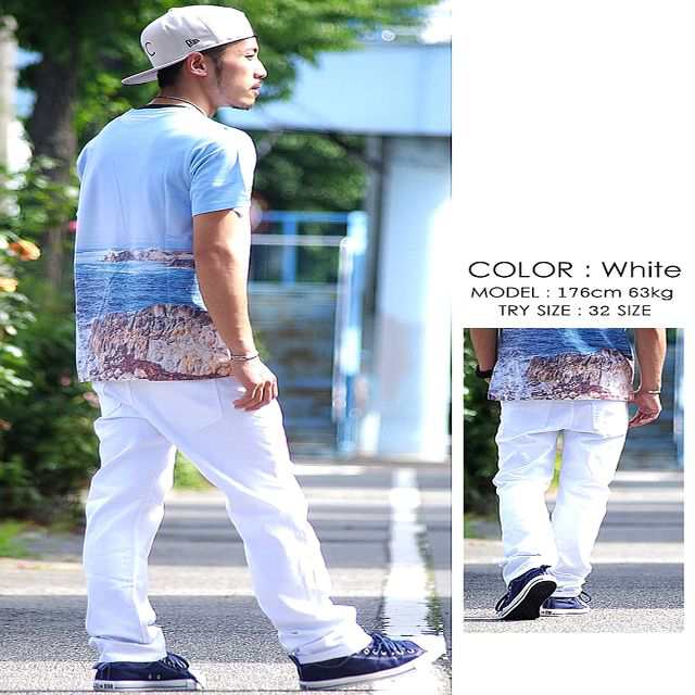 b.LA.ck スキニーパンツ メンズ ロングパンツ B系ファッション