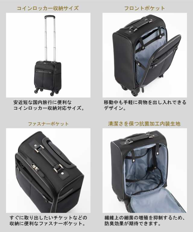 【色: ブラック】[エース トーキョー] スーツケース ソリディオナ 機内持ち込