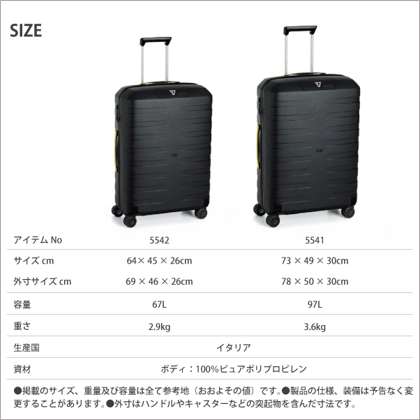 安心の定価販売 ロンカート Roncato New Box 5542 67l ジッパーハードキャリー スーツケース イタリア製 かわいい おしゃれ バッグ キャリーケース キャリーバッグ ブランド キャリー スーツ ケース 出張用 Mサイズ 軽量 海外 ビジネス キャリーバック 軽い ハード