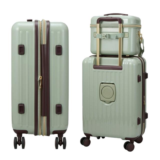 機内持ち込み シフレ siffle ルナルクス LUNALUX チョコレートデザイン スーツケース Sサイズ 35L/42L バニティケース 拡張機能 ドリンクホルダー ダブルキャスター LUN2319-48_10
