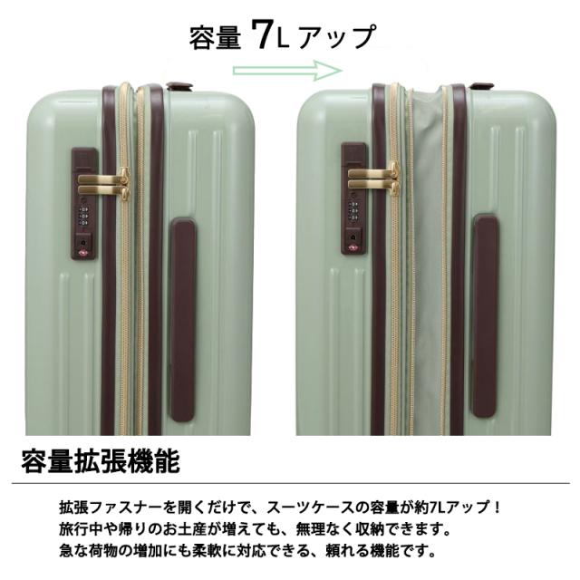 機内持ち込み シフレ siffle ルナルクス LUNALUX チョコレートデザイン スーツケース Sサイズ 35L/42L バニティケース 拡張機能 ドリンクホルダー ダブルキャスター LUN2319-48_2