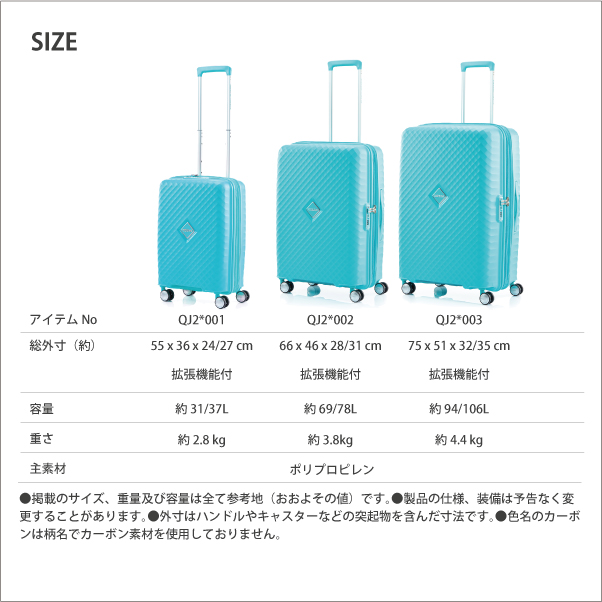 アメリカンツーリスター スクアセム SQUASEM スーツケース Mサイズ 69L