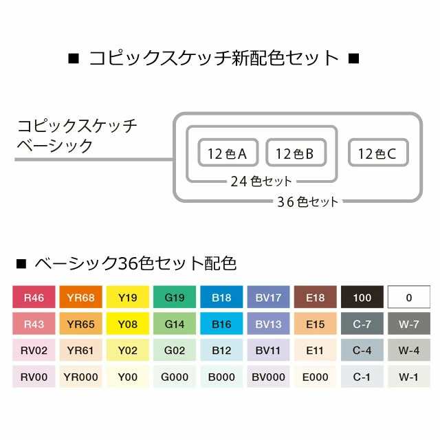 コピック スケッチ ベーシック 36色セット COPIC Sketch コピック