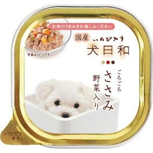 わんわん　犬日和トレイ　ごろごろささみ　野菜入り　１００ｇｘ９６個（ケース販売）