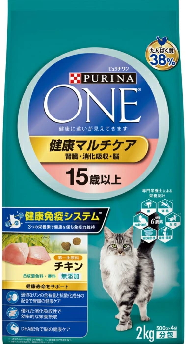 ネスレピュリナ　ピュリナワン　キャット　健康マルチケア　１５歳以上　チキン　２ｋｇｘ６個（ケース販売）