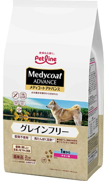 ペットライン　メディコート　アドバンス　グレインフリー　１歳から　チキン味　２ｋｇｘ４個（ケース販売）ＭＣＡ−２８