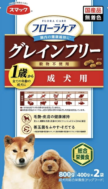 スマック　フローラケアDOG　１歳から成犬用　８００ｇｘ１２個（ケース販売）