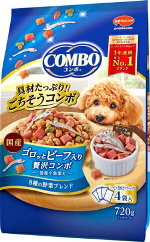 日本ペット　コンボ　ドッグ　ゴロッとビーフ入り　７２０ｇｘ１２個（ケース販売）