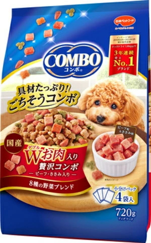 日本ペット　コンボ　ドッグ　Ｗお肉入り　７２０ｇｘ１２個（ケース販売）