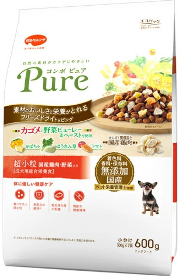 日本ペット　コンボピュア　ドッグ　超小粒　６００ｇｘ１２個（ケース販売）
