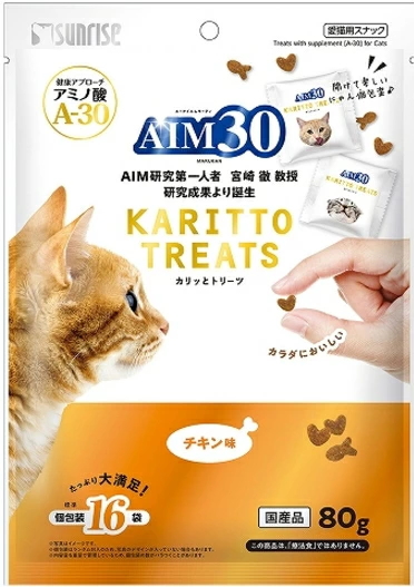 サンライズ　ＡＩＭ３０　カリッとトリーツ　チキン味　８０ｇｘ２４個（ケース販売）