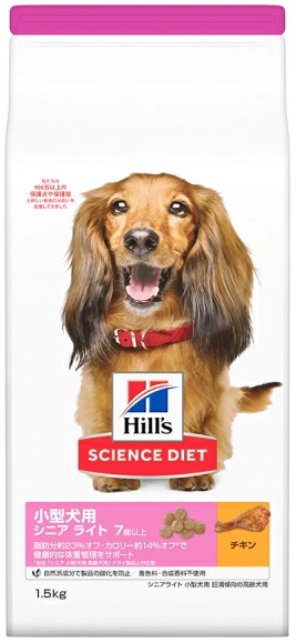 日本ヒルズ　サイエンスダイエット　シニアライト　小型犬用　肥満傾向の高齢犬用　チキン　１．５ｋｇｘ６個（ケース販売） 9,290円