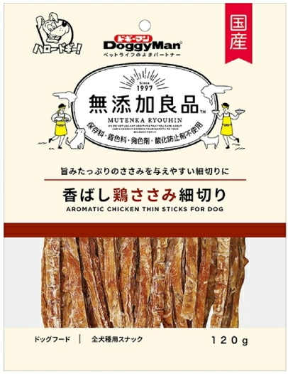 ドギーマンハヤシ　無添加良品　香ばし鶏ささみ　細切り　１２０ｇｘ３６個（ケース販売）