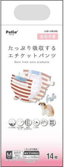 ペティオ　フレス　たっぷり吸収するエチケットパンツ　女の子　Ｍ　１４枚ｘ８個（ケース販売）