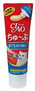 いなばペット　チャオ　ちゅ〜ぶ　　まぐろ　ほたて貝柱入り　８０ｇｘ４８個（ケース販売）ＣＳ−１５２