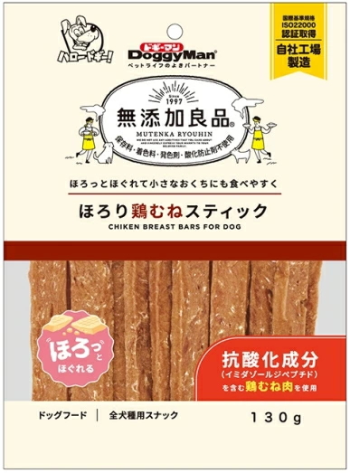 ドギーマンハヤシ　無添加良品　ほろり鶏むねスティック　１３０ｇｘ３６個（ケース販売）