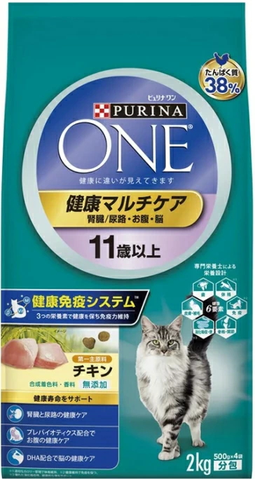 ネスレピュリナ　ピュリナワン　キャット　健康マルチケア　１１歳以上　チキン　２ｋｇｘ６個（ケース販売）